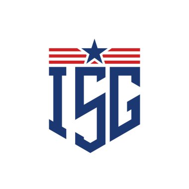 Star ve American Flag Straps 'li Vatansever ISG logosu. ABD Bayrağı ile ISG Logosu