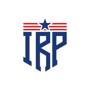 Star ve American Flag Straps 'li Vatansever IRP logosu. USA Flag 'lı IRP Logosu