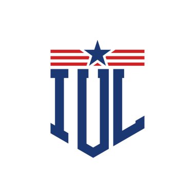 Yıldız ve Amerikan Bayrak Kayışlı Vatansever IUL logosu. USA Flag ile IUL logosu