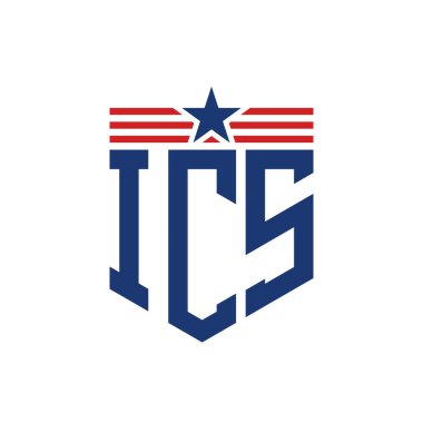 Star ve American Flag Straps 'li Vatansever ICS logosu. ABD Bayrağı ile ICS Logosu