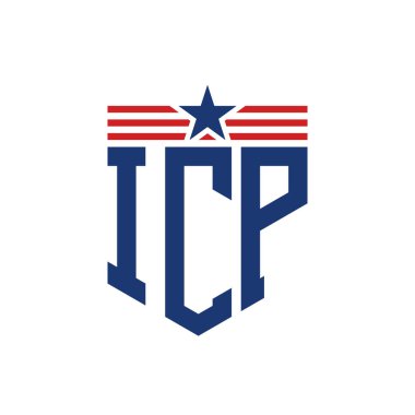 Star ve American Flag Straps 'li Vatansever ICP logosu. ABD Bayrağı ile ICP Logosu