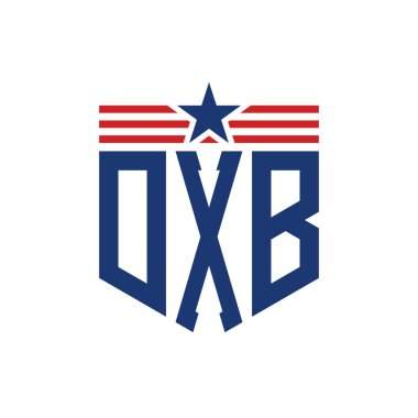 Yıldız ve Amerikan Bayrak Kayışlı Yurtsever DXB logosu. USA Flag ile DXB Logosu