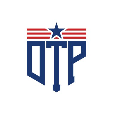 Yıldız ve Amerikan Bayrak Kayışlı Yurtsever DTP logosu. USA Flag ile DTP Logosu