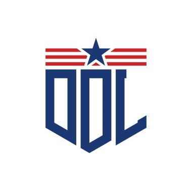 Yıldız ve Amerikan Bayrak Kayışlı Yurtsever DDL logosu. USA Flag ile DDL Logosu