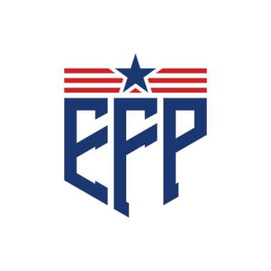 Yıldız ve Amerikan Bayrak Kayışlı Vatansever EFP logosu. USA Flag ile EFP Logosu