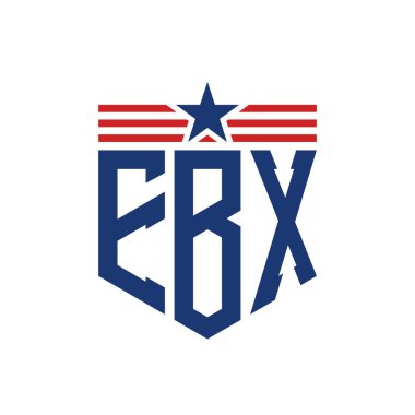 Yıldız ve Amerikan Bayrak Kayışlı Vatansever EBX logosu. USA Flag ile EBX Logosu