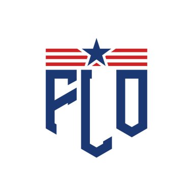 Yıldız ve Amerikan Bayrak Kayışlı Yurtsever FLO logosu. ABD Bayrağı ile FLO Logosu