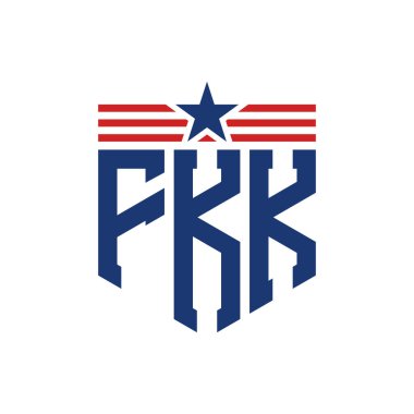 Star ve American Flag Straps 'li Vatansever FKK logosu. USA Flag ile FKK Logosu