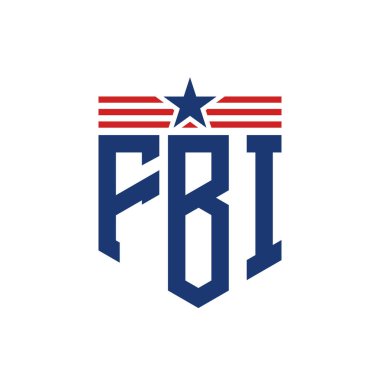 Star ve American Flag Straps 'li Vatansever FBI logosu. ABD Bayrağı ile FBI Logosu