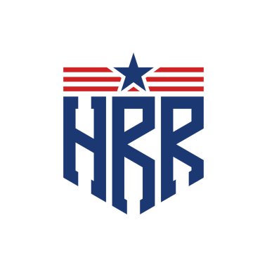 Yıldız ve Amerikan Bayrak Kayışlı Yurtsever İnsan Kaynakları logosu. ABD Bayrağı ile HRR logosu