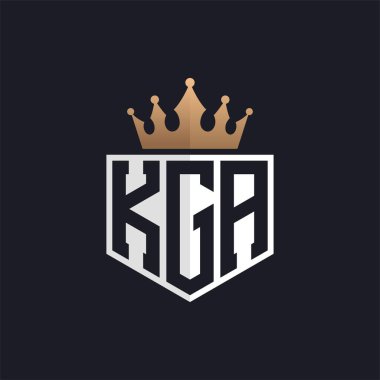 Luxury KGA Logo with Crown. Elegant Initials KGA Letter Logo for Exclusive Brands. Letter KGA Monogram for High-End Businesses clipart