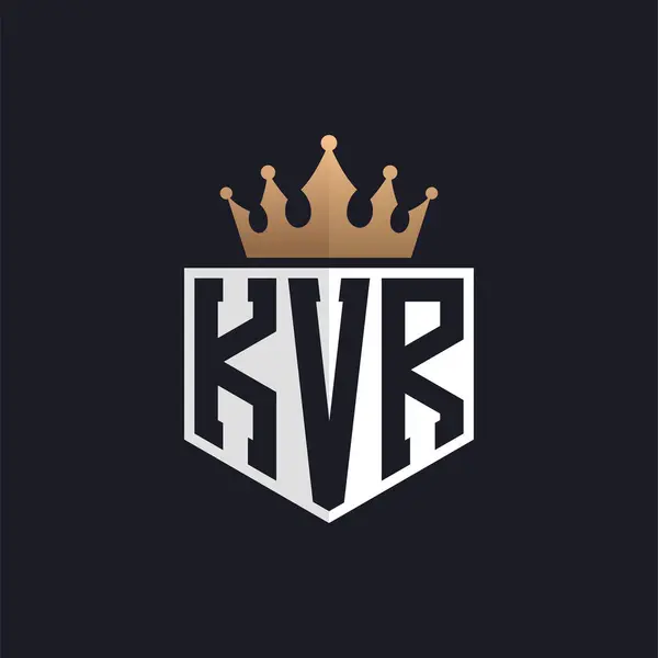 stock vector Luxury KVR Logo with Crown. Elegant Initials KVR Letter Logo for Exclusive Brands. Letter KVR Monogram for High-End Businesses