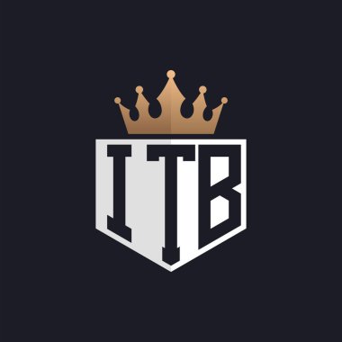 Luxury ITB Logo with Crown. Elegant Initials ITB Letter Logo for Exclusive Brands. Letter ITB Monogram for High-End Businesses clipart