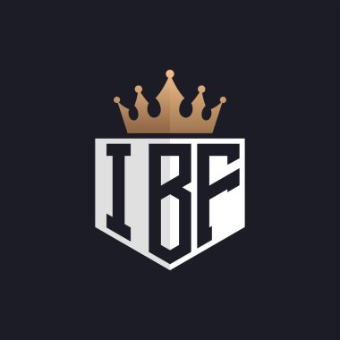 Luxury IBF Logo with Crown. Elegant Initials IBF Letter Logo for Exclusive Brands. Letter IBF Monogram for High-End Businesses clipart