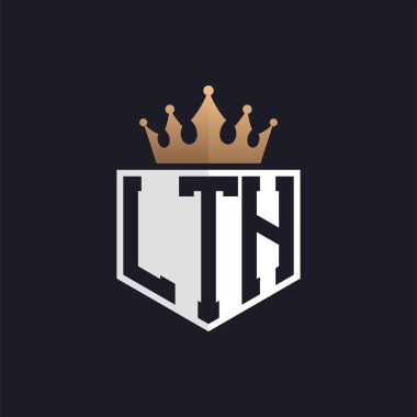 Crown 'lu lüks LTH Logosu. Seçkin Markalar için LTH Harf Logosu. Üst Düzey İşletmeler için LTH Monogramı