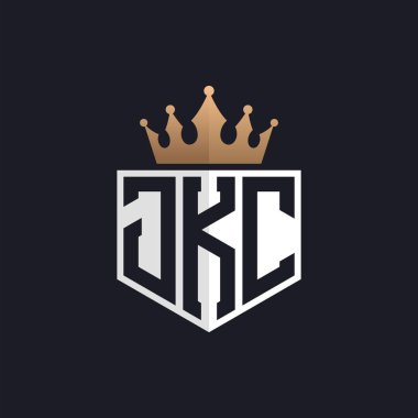 Crown 'la lüks JKC Logosu. Seçkin Markalar için JKC Harf Logosu. Üst Düzey İşletmeler için JKC Monogramı