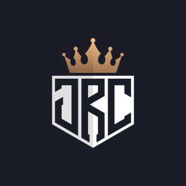 Crown 'la lüks JRC Logosu. Seçkin Markalar için JRC Harf Logosu. Üst Düzey İşletmeler için JRC Monogramı