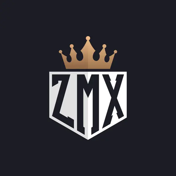 stock vector Luxury ZMX Logo with Crown. Elegant Initials ZMX Letter Logo for Exclusive Brands. Letter ZMX Monogram for High-End Businesses