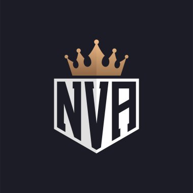 Luxury NVA Logo with Crown. Elegant Initials NVA Letter Logo for Exclusive Brands. Letter NVA Monogram for High-End Businesses clipart