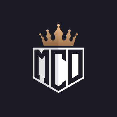 Crown 'lu lüks MCD Logosu. Seçkin Markalar için Zarif Baş harfler MCD Harf Logosu. Üst Düzey İşletmeler için MCD Monogramı