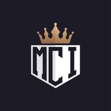 Luxury MCI Logo with Crown. Elegant Initials MCI Letter Logo for Exclusive Brands. Letter MCI Monogram for High-End Businesses clipart