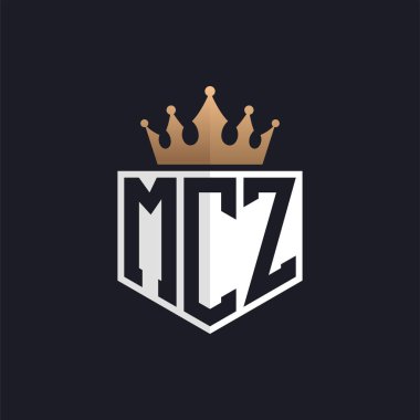 Luxury MCZ Logo with Crown. Elegant Initials MCZ Letter Logo for Exclusive Brands. Letter MCZ Monogram for High-End Businesses clipart