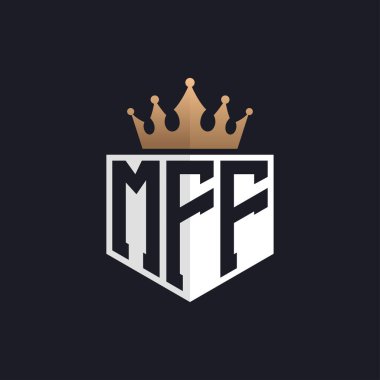 Luxury MFF Logo with Crown. Elegant Initials MFF Letter Logo for Exclusive Brands. Letter MFF Monogram for High-End Businesses clipart