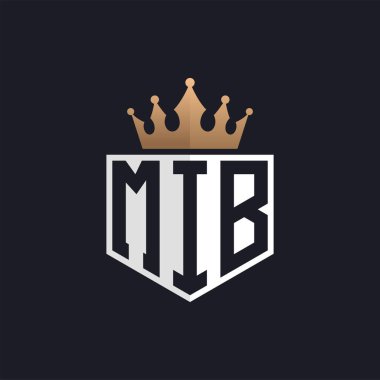 Luxury MIB Logo with Crown. Elegant Initials MIB Letter Logo for Exclusive Brands. Letter MIB Monogram for High-End Businesses clipart