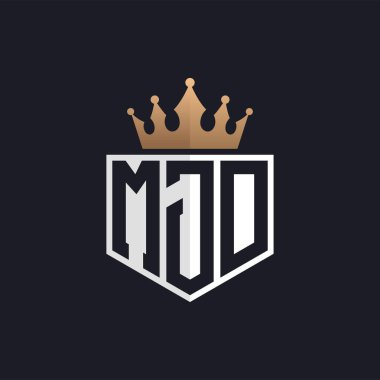 Luxury MJD Logo with Crown. Elegant Initials MJD Letter Logo for Exclusive Brands. Letter MJD Monogram for High-End Businesses clipart