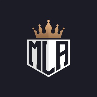 Luxury MLA Logo with Crown. Elegant Initials MLA Letter Logo for Exclusive Brands. Letter MLA Monogram for High-End Businesses clipart