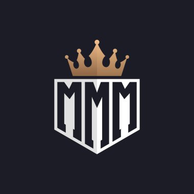 Luxury MMM Logo with Crown. Elegant Initials MMM Letter Logo for Exclusive Brands. Letter MMM Monogram for High-End Businesses clipart