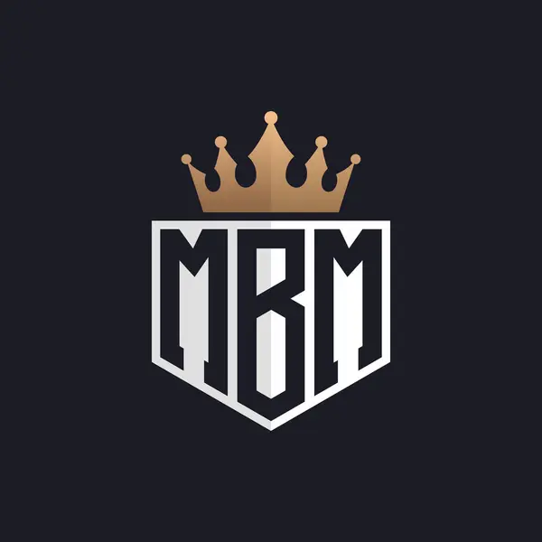 Stock vector Luxury MBM Logo with Crown. Elegant Initials MBM Letter Logo for Exclusive Brands. Letter MBM Monogram for High-End Businesses