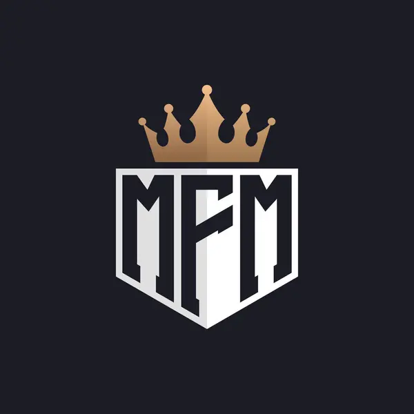 Crown ile lüks MFM Logosu. Seçkin Markalar için Zarif Baş harfler MFM Harf Logosu. Üst Düzey İşletmeler için MFM Monogramı