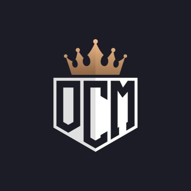 Luxury OCM Logo with Crown. Elegant Initials OCM Letter Logo for Exclusive Brands. Letter OCM Monogram for High-End Businesses clipart