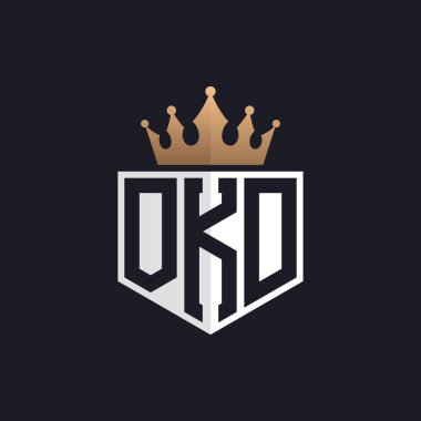 Luxury OKD Logo with Crown. Elegant Initials OKD Letter Logo for Exclusive Brands. Letter OKD Monogram for High-End Businesses clipart