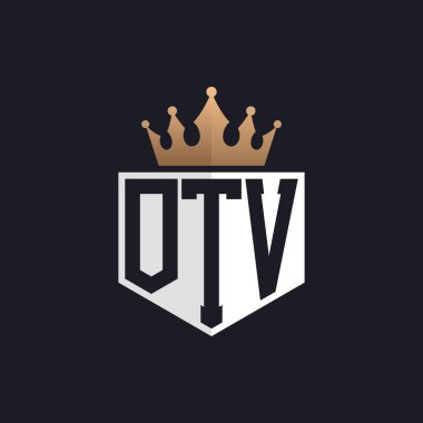 Luxury OTV Logo with Crown. Elegant Initials OTV Letter Logo for Exclusive Brands. Letter OTV Monogram for High-End Businesses clipart