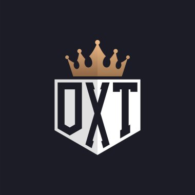 Luxury OXT Logo with Crown. Elegant Initials OXT Letter Logo for Exclusive Brands. Letter OXT Monogram for High-End Businesses clipart