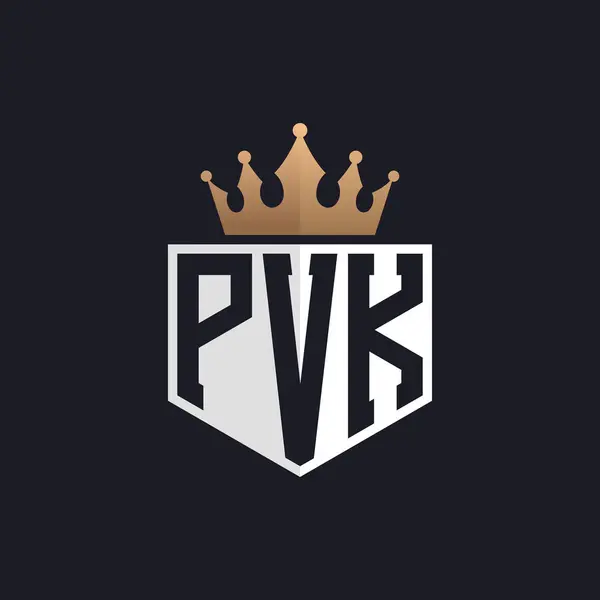 stock vector Luxury PVK Logo with Crown. Elegant Initials PVK Letter Logo for Exclusive Brands. Letter PVK Monogram for High-End Businesses