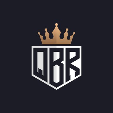 Luxury QBR Logo with Crown. Elegant Initials QBR Letter Logo for Exclusive Brands. Letter QBR Monogram for High-End Businesses clipart