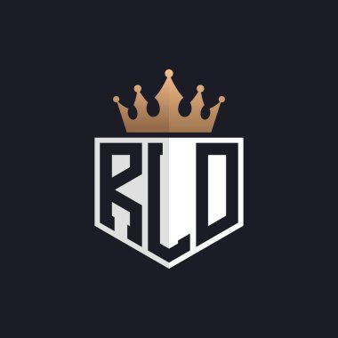 Crown 'lu lüks RLD Logosu. Seçkin Markalar için Zarif Baş harfler RLD Harf Logosu. Üst Düzey İşletmeler için Harf RLD Monogramı
