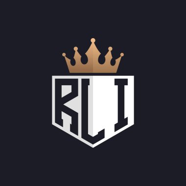 Luxury RLI Logo with Crown. Elegant Initials RLI Letter Logo for Exclusive Brands. Letter RLI Monogram for High-End Businesses clipart