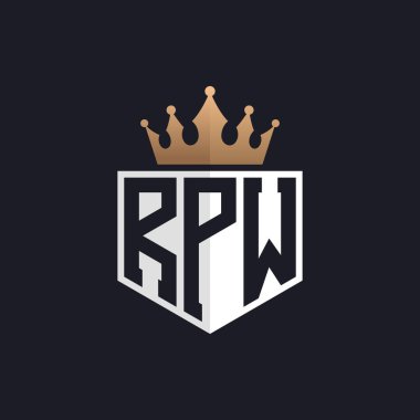 Luxury RPW Logo with Crown. Elegant Initials RPW Letter Logo for Exclusive Brands. Letter RPW Monogram for High-End Businesses clipart