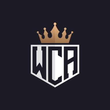 Luxury WCA Logo with Crown. Elegant Initials WCA Letter Logo for Exclusive Brands. Letter WCA Monogram for High-End Businesses clipart