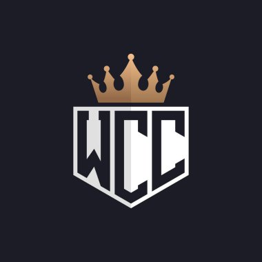 Luxury WCC Logo with Crown. Elegant Initials WCC Letter Logo for Exclusive Brands. Letter WCC Monogram for High-End Businesses clipart