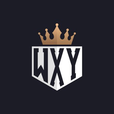 Crown 'la lüks WXY logosu. Seçkin Markalar için WXY Letter Logosu. Üst Düzey İşletmeler için WXY Monogramı
