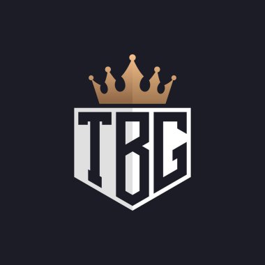 Luxury TBG Logo with Crown. Elegant Initials TBG Letter Logo for Exclusive Brands. Letter TBG Monogram for High-End Businesses clipart