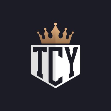 Luxury TCY Logo with Crown. Elegant Initials TCY Letter Logo for Exclusive Brands. Letter TCY Monogram for High-End Businesses clipart