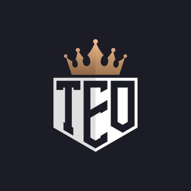 Luxury TEO Logo with Crown. Elegant Initials TEO Letter Logo for Exclusive Brands. Letter TEO Monogram for High-End Businesses clipart