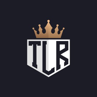 Luxury TLR Logo with Crown. Elegant Initials TLR Letter Logo for Exclusive Brands. Letter TLR Monogram for High-End Businesses clipart