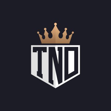 Luxury TND Logo with Crown. Elegant Initials TND Letter Logo for Exclusive Brands. Letter TND Monogram for High-End Businesses clipart